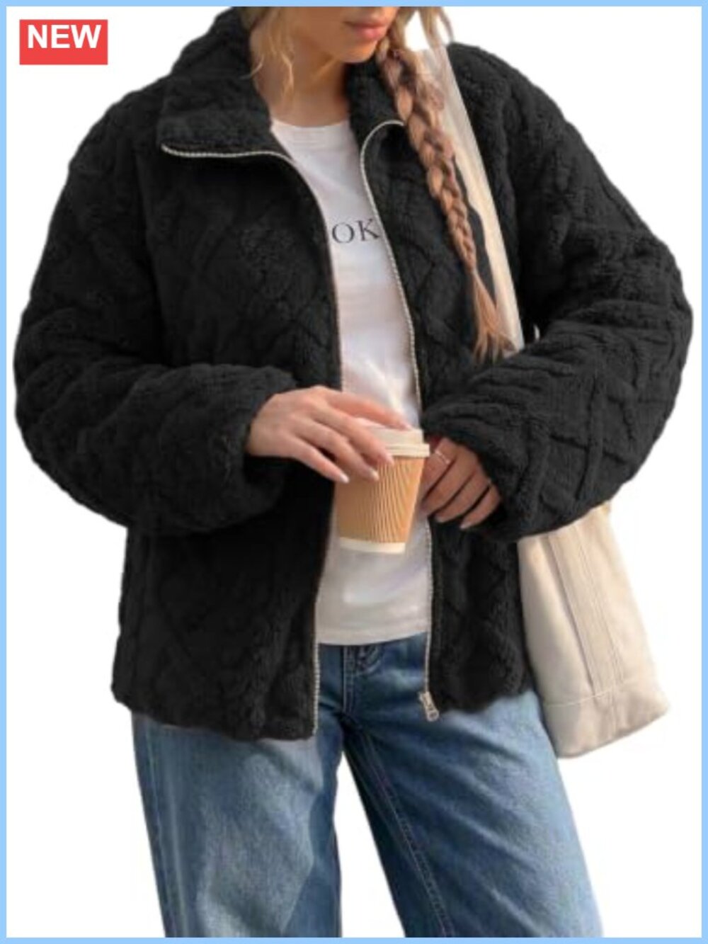 Women's Full Zip Fleece Winter Jacket Warm Outerwear Coat
